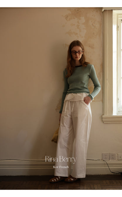 Pure Cotton Wide-Leg Pants