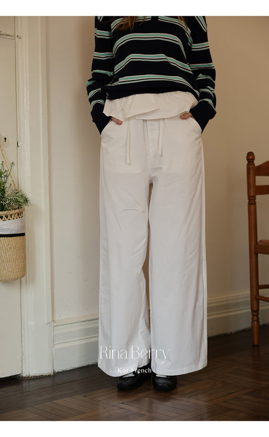 Pure Cotton Wide-Leg Pants