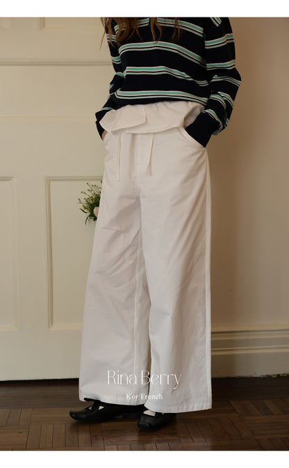 Pure Cotton Wide-Leg Pants