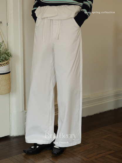 Pure Cotton Wide-Leg Pants
