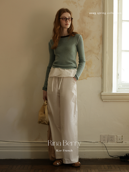 Pure Cotton Wide-Leg Pants