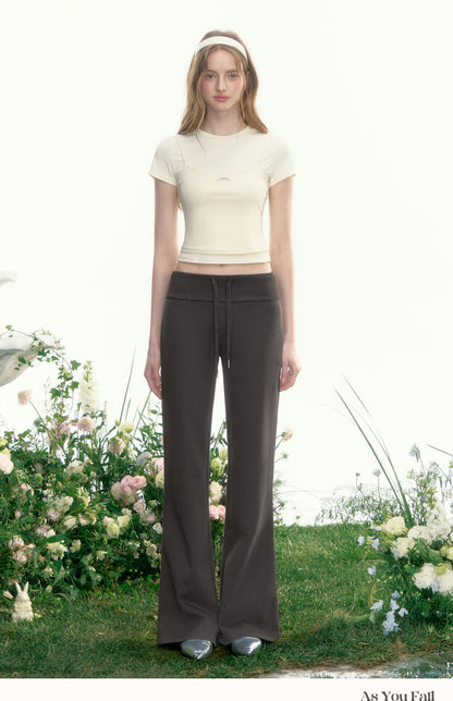 Drawstring Flared Sweatpants