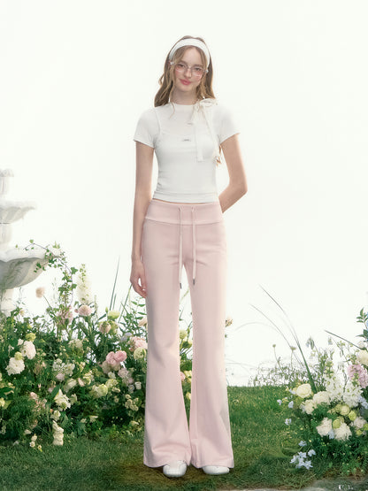 Drawstring Flared Sweatpants