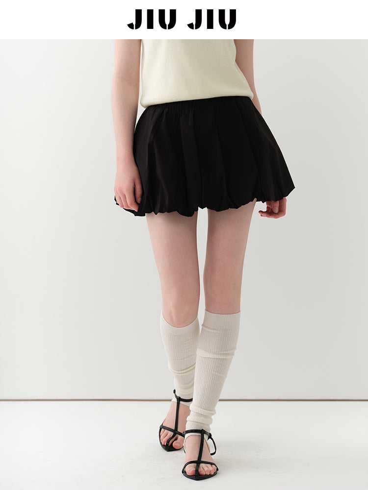 Elastic-Waist Bubble Skirt In Three Colors