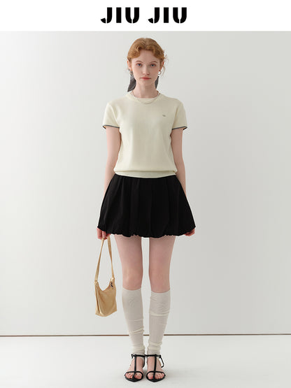 Elastic-Waist Bubble Skirt In Three Colors
