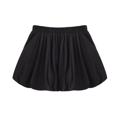 Elastic-Waist Bubble Skirt In Three Colors