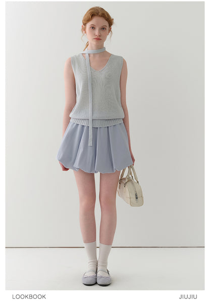 Elastic-Waist Bubble Skirt In Three Colors