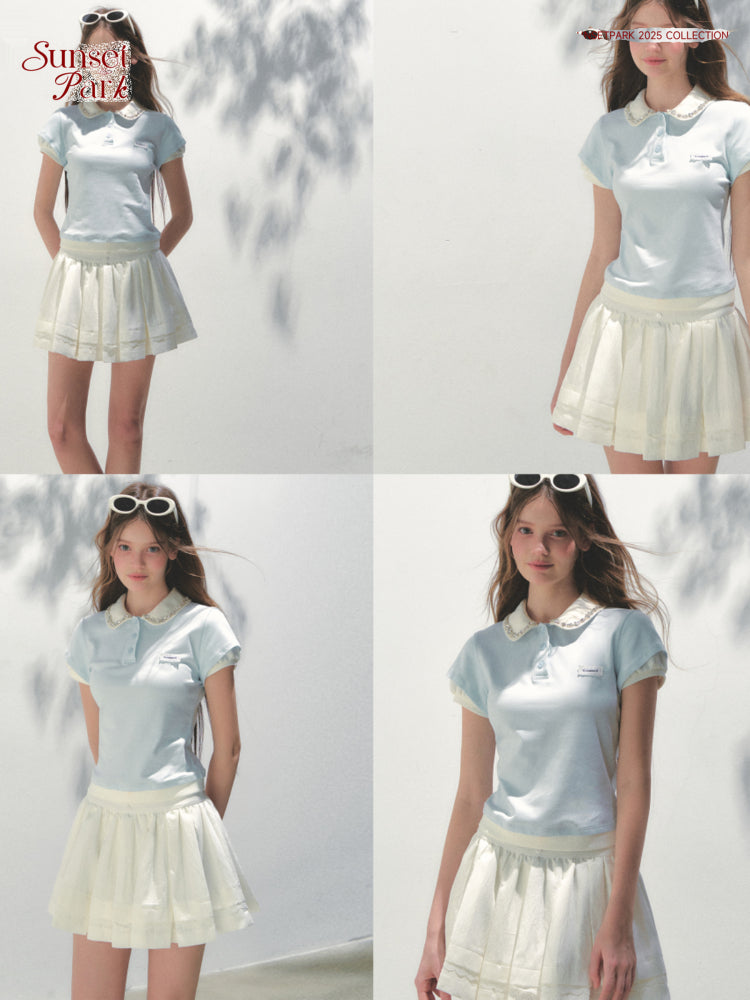 Bijou Collar Double Sleeve Polo