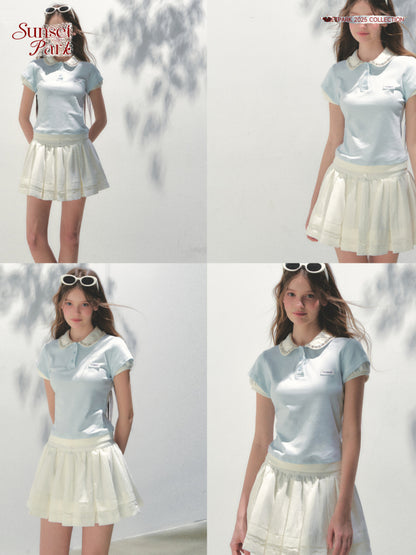 Bijou Collar Double Sleeve Polo