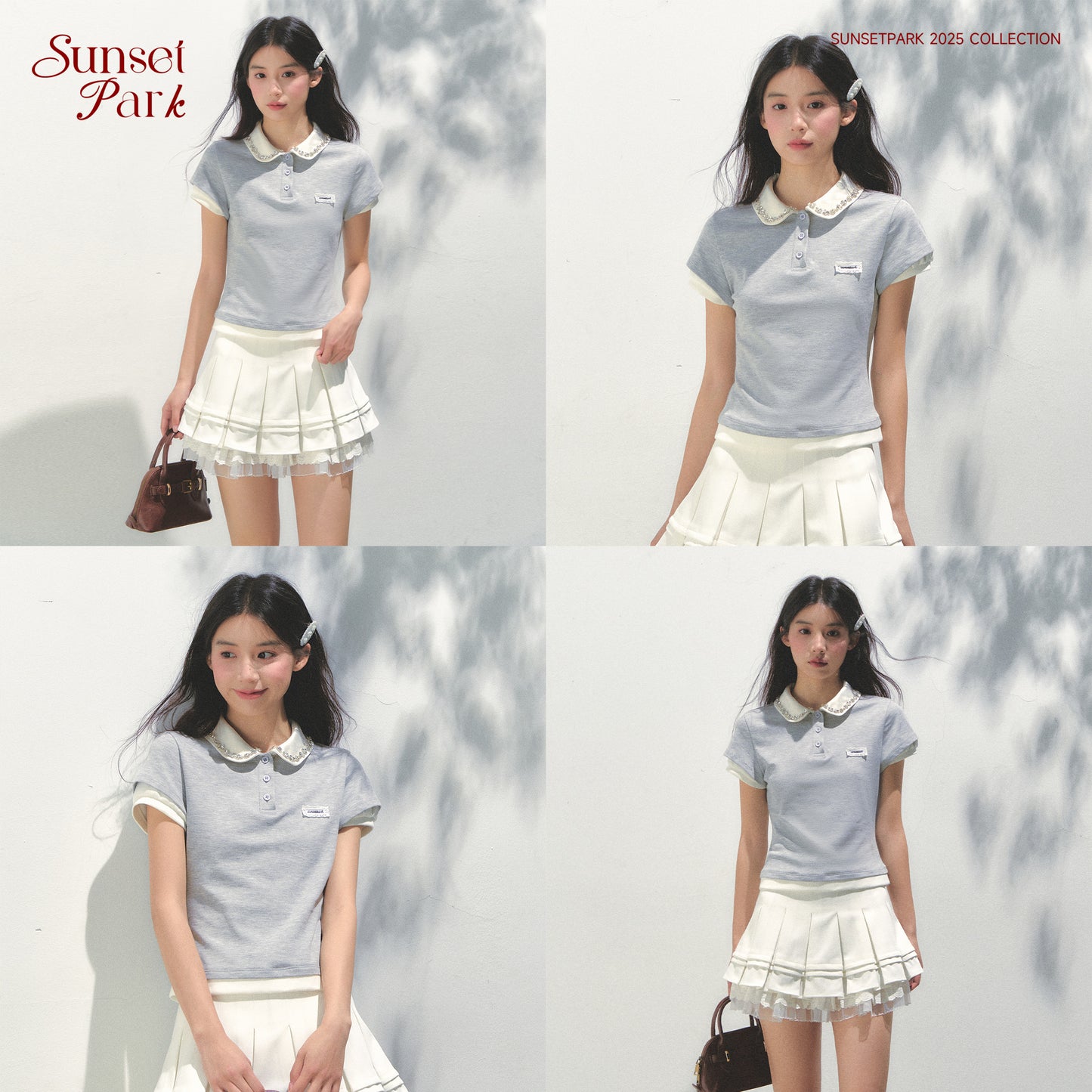 Bijou Collar Double Sleeve Polo