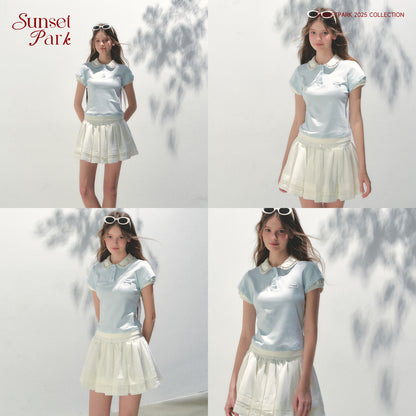 Bijou Collar Double Sleeve Polo