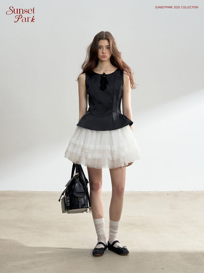 Sleeveless Faux Two-Piece Tutu Dress