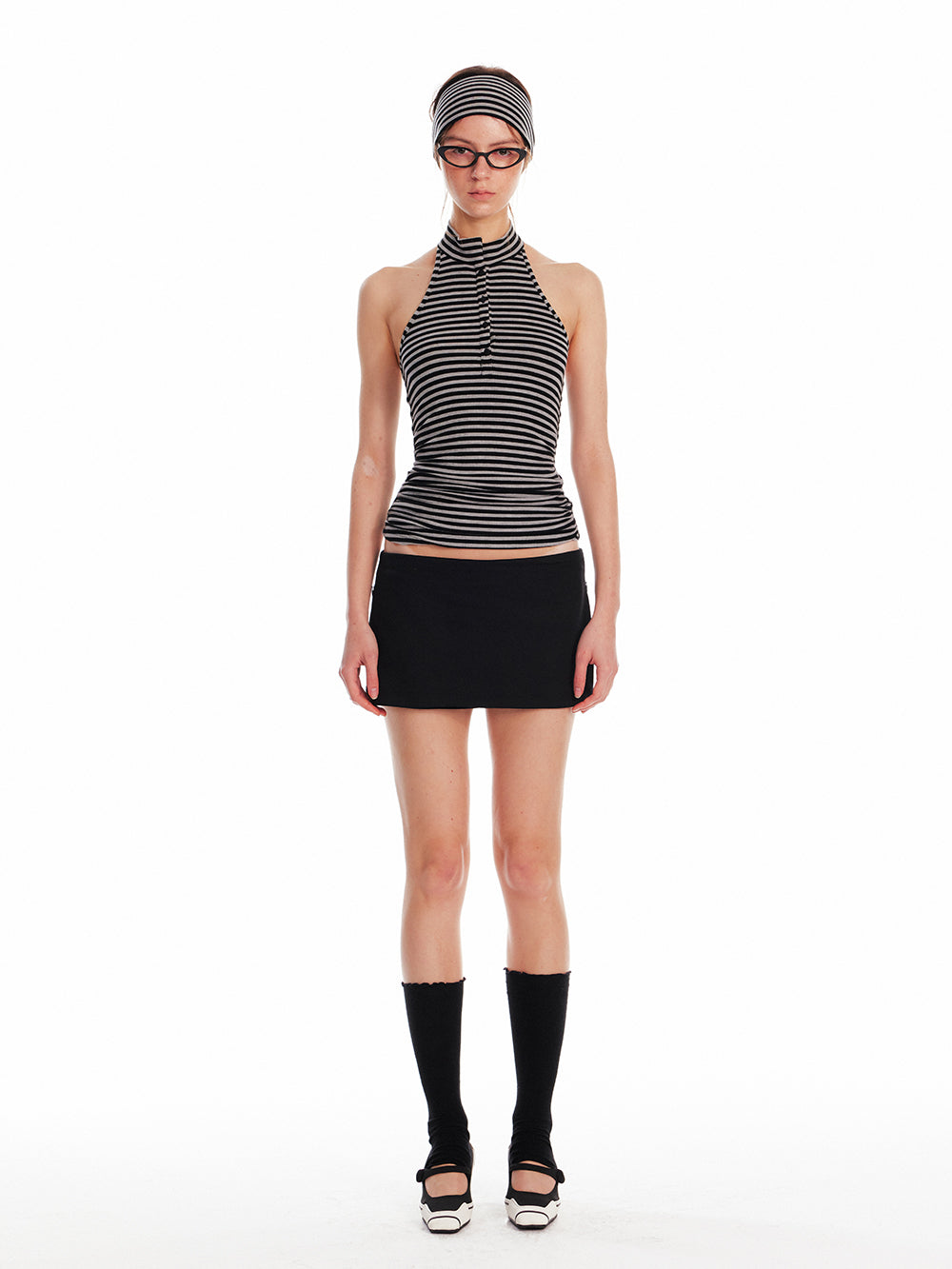 Button-Up Open Back Halter Top