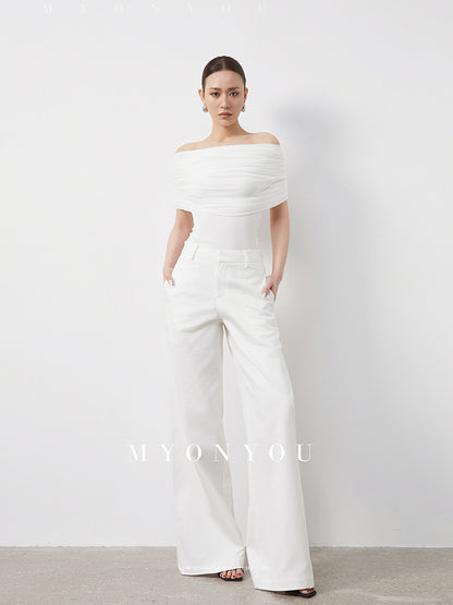 Floor-Length Light Wide-Leg Pants