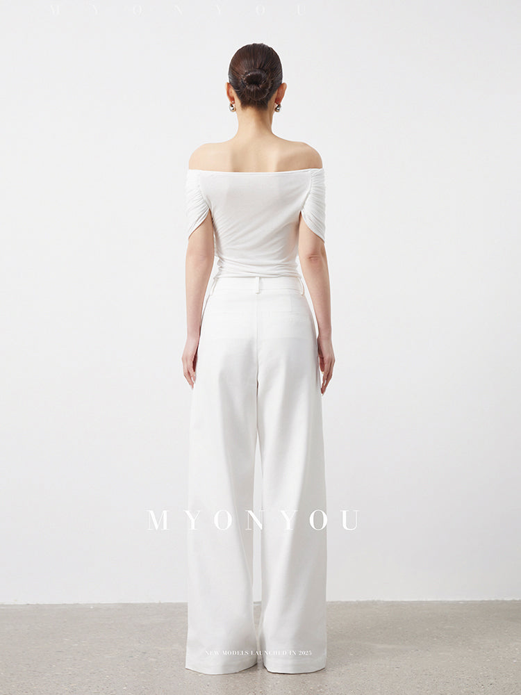 Floor-Length Light Wide-Leg Pants