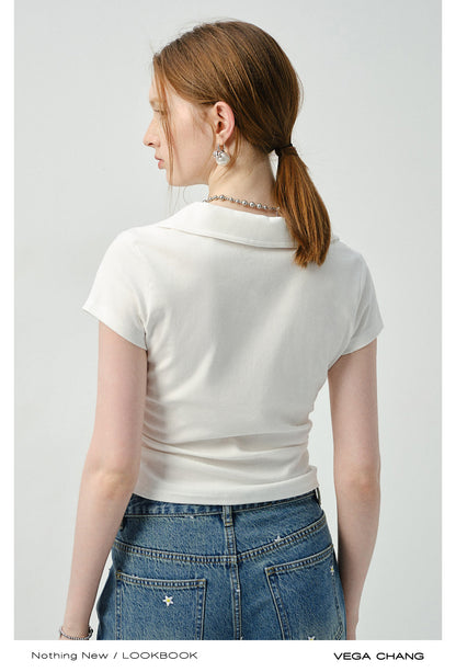 Clean-Cut Polo Collar Top