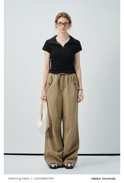 Clean-Cut Polo Collar Top