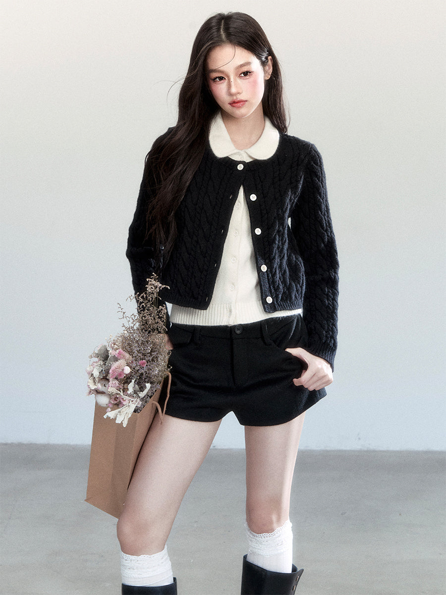 Wool-Blend Short Shorts