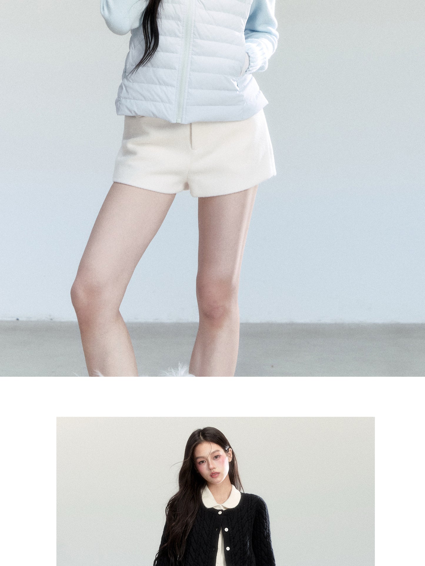 Wool-Blend Short Shorts