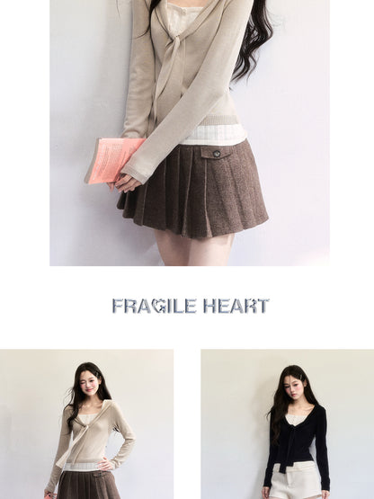 Knit Top With Faux-Layered Inner Design