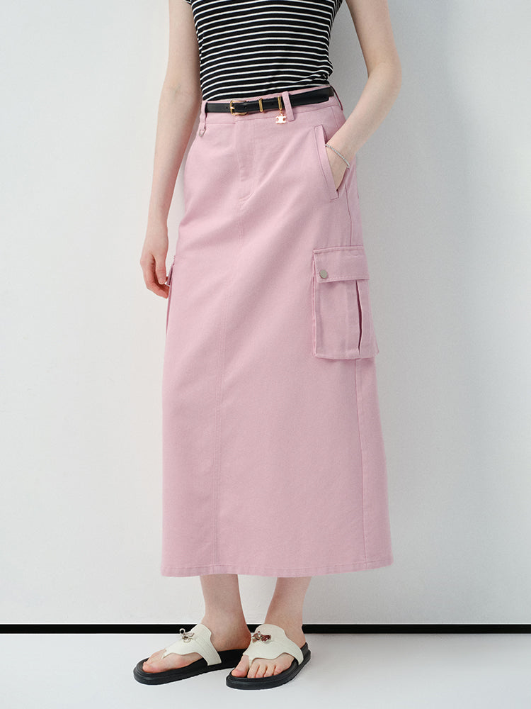 High-Waist Utility Pocket Skirt