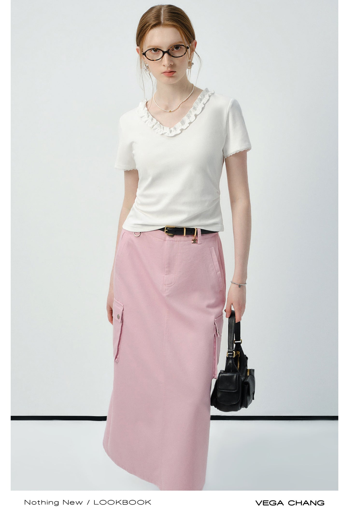 High-Waist Utility Pocket Skirt