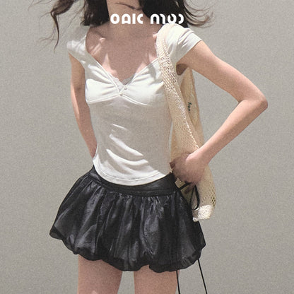 Lyocell Scoop Neck Top With Lace Accent