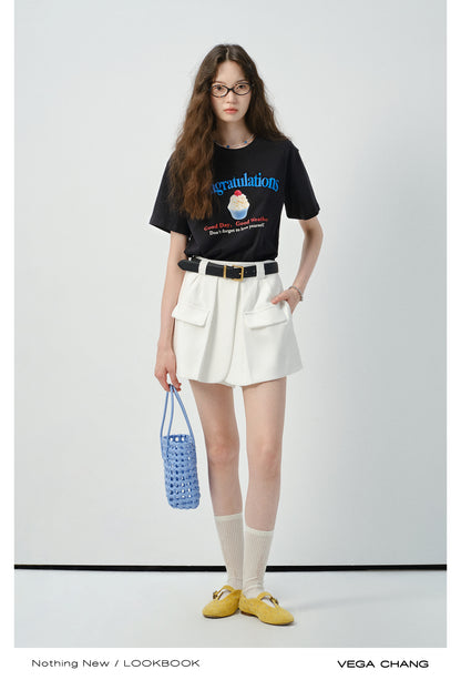 Cotton T-Shirt With Cupcake Print