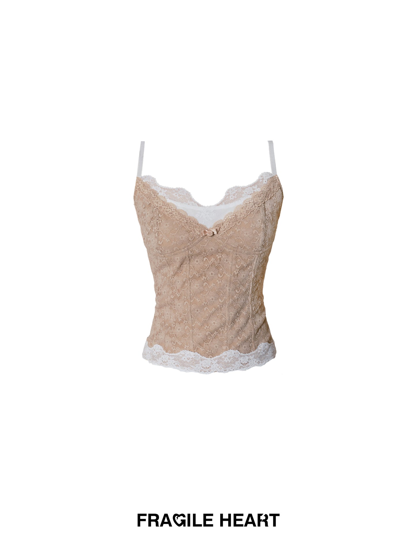 Lace Bustier Cami & High-Low Ruffle Skirt