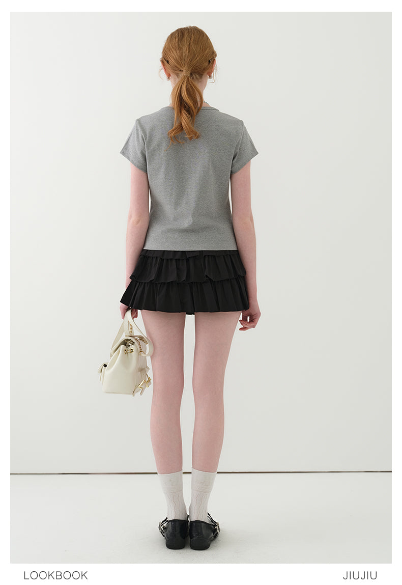 Short Printed Cotton T-Shirt