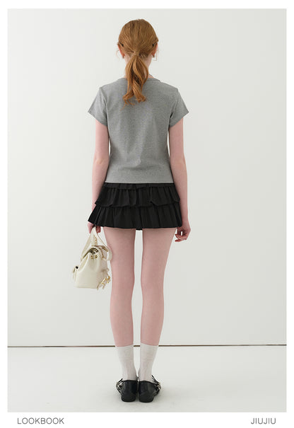 Short Printed Cotton T-Shirt