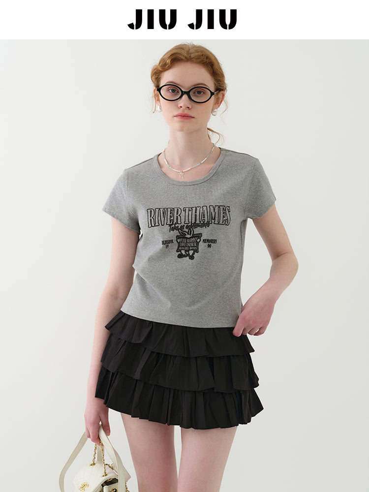Short Printed Cotton T-Shirt