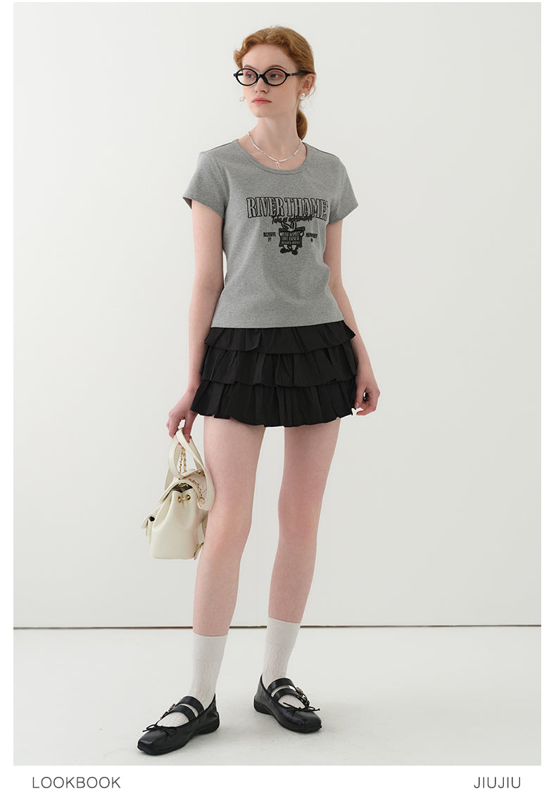 Short Printed Cotton T-Shirt