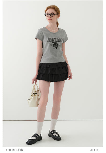 Short Printed Cotton T-Shirt