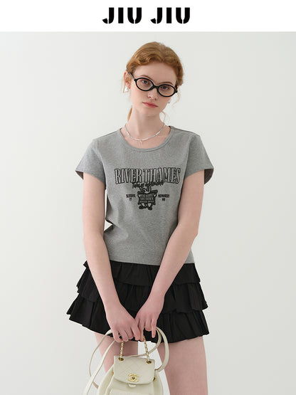 Short Printed Cotton T-Shirt