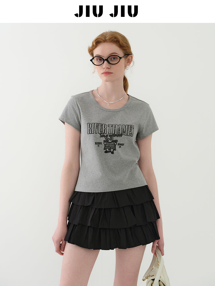 Short Printed Cotton T-Shirt