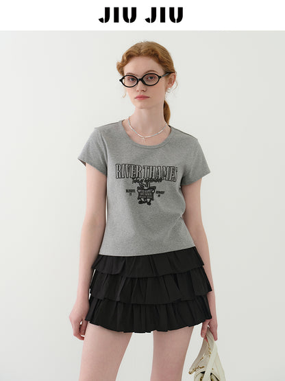 Short Printed Cotton T-Shirt