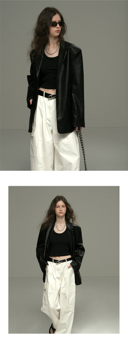 Cotton Wide-Leg Pants With Side Pockets