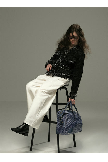 Cotton Wide-Leg Pants With Side Pockets