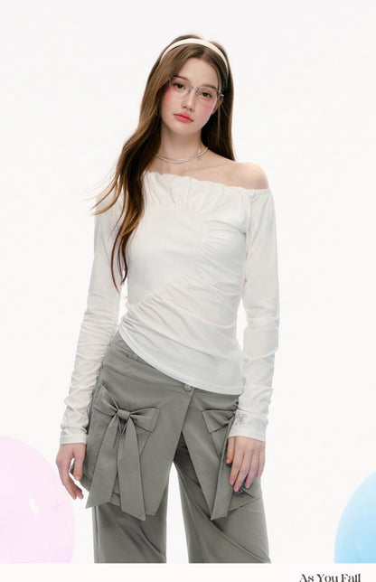 Asymmetrical One-Shoulder Ruched Top