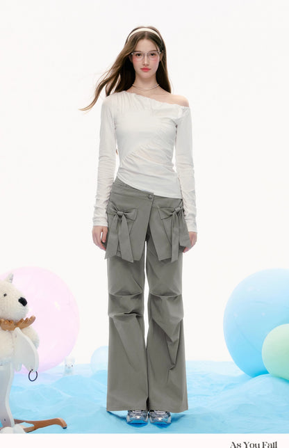 Asymmetrical One-Shoulder Ruched Top