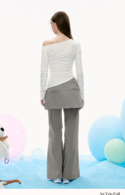 Asymmetrical One-Shoulder Ruched Top