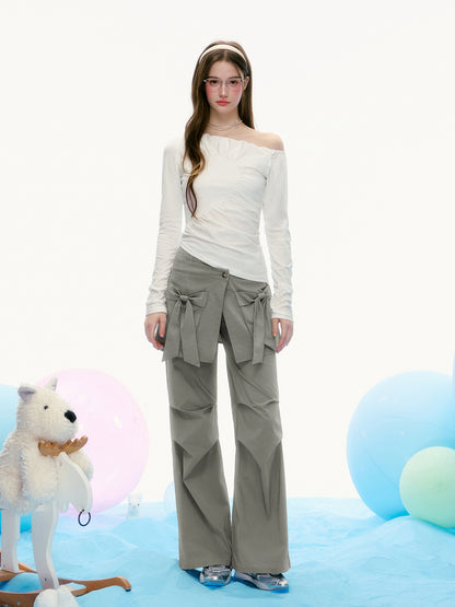 Asymmetrical One-Shoulder Ruched Top