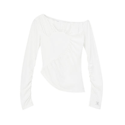 Asymmetrical One-Shoulder Ruched Top