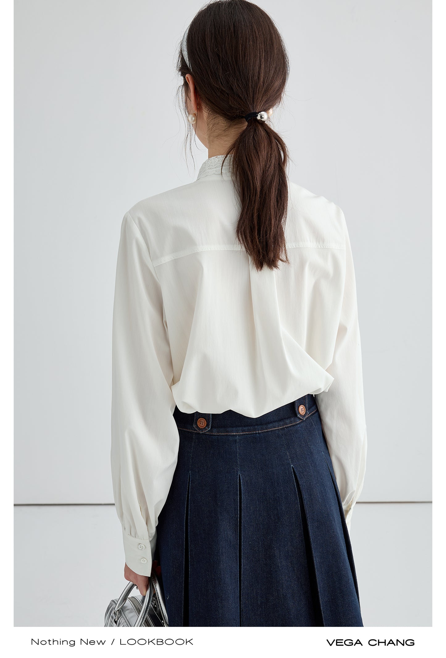 Elegant Lace Tie-Neck Blouse