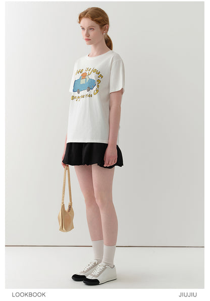 Illustration-Printed Cotton T-Shirt