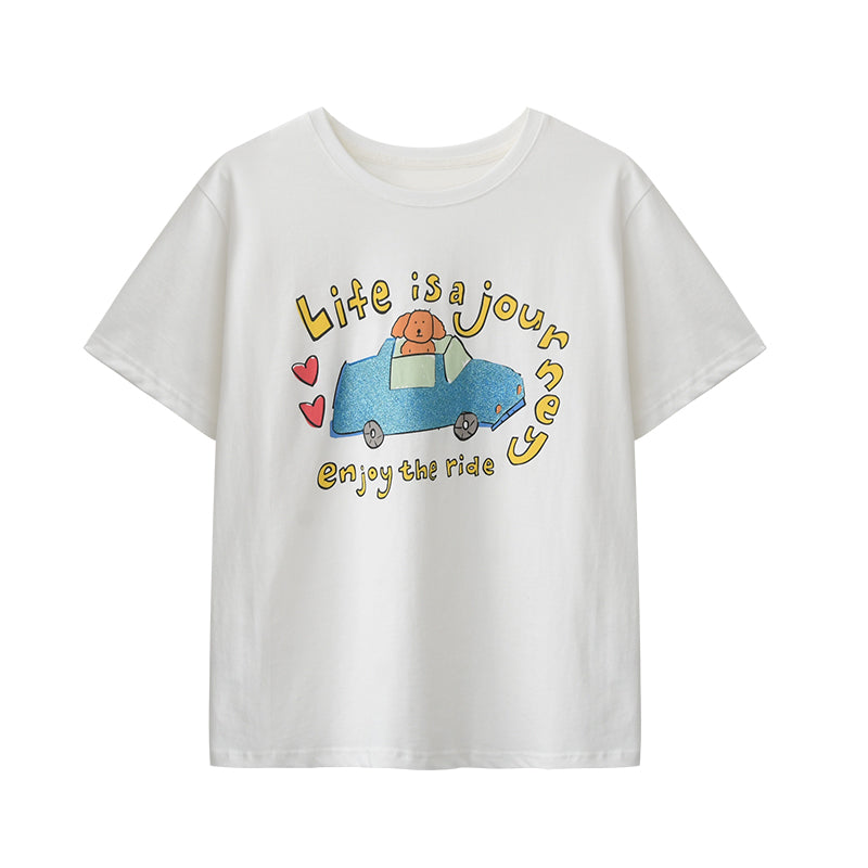 Illustration-Printed Cotton T-Shirt