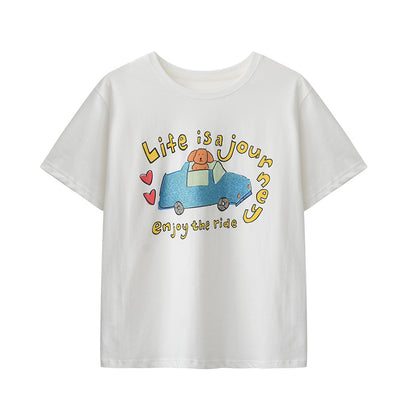 Illustration-Printed Cotton T-Shirt
