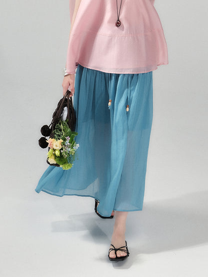 Floral Embroidered Ruffled Dress & Crinkled Skirt