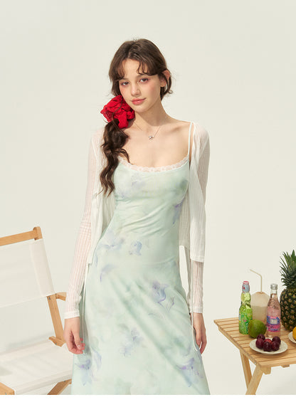 Slim-Fit Floral Print Resort Cami Dress